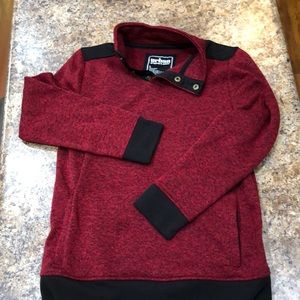 Urban pipeline red youth fleece surfer button with pockets